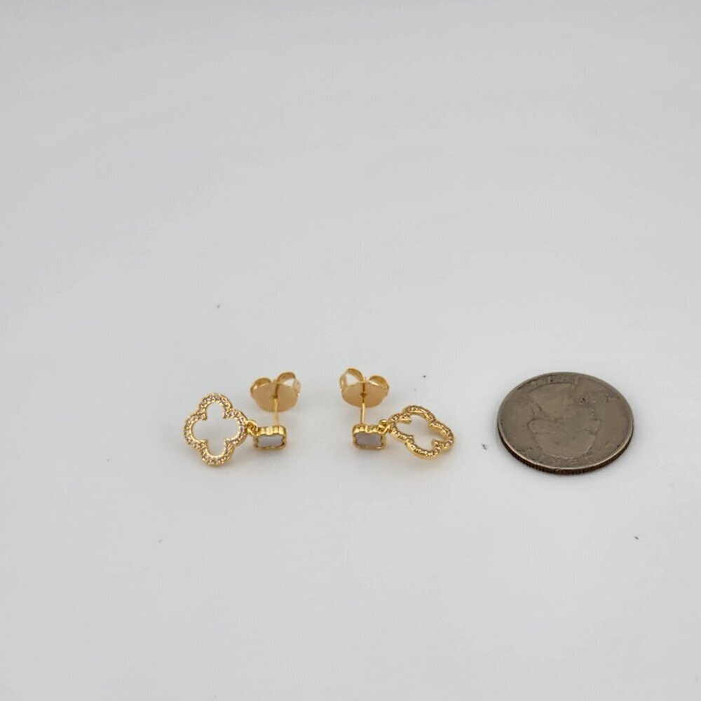 Brand New Brazilian 18k Gold Filled Double Clover Earrings - Picture 5 of 9